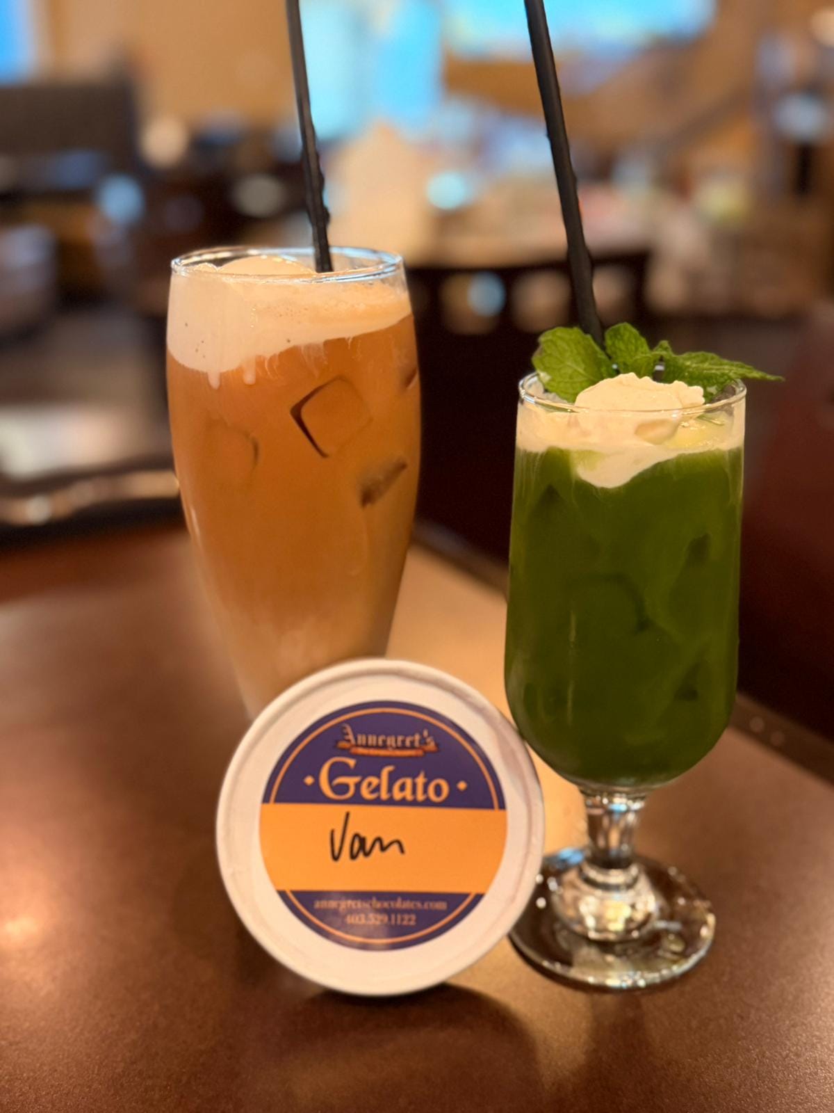 An OTB float paired with a scoop of Annegret’s artisan gelato